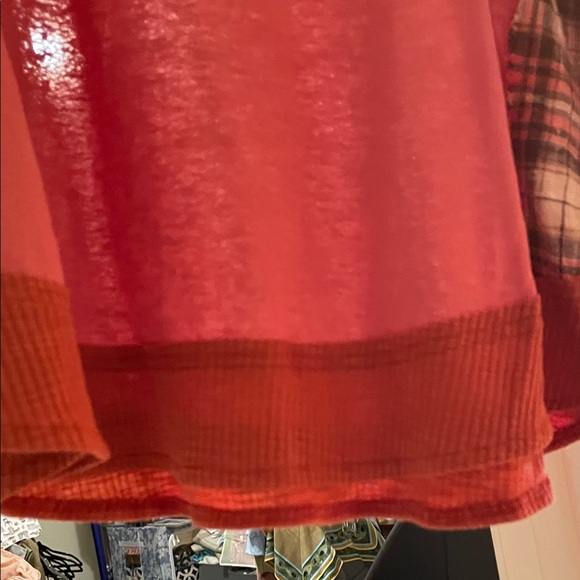 POL Pink and Orange Plaid Hoodie - Picture 11 of 11